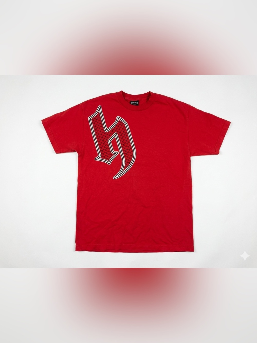 Vintage Hostility T-Shirt Men's Size Large Red Graphic Logo Streetwear Tee
